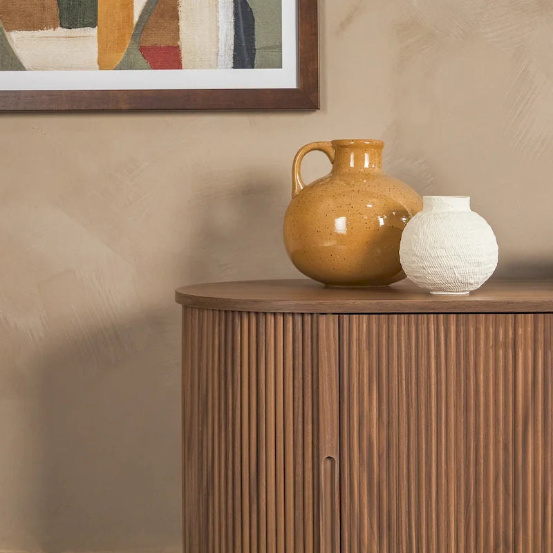 Modern Reeded 70-inch Fireplace TV Stand