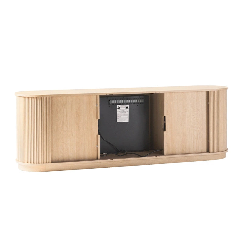 Modern Reeded 70-inch Fireplace TV Stand
