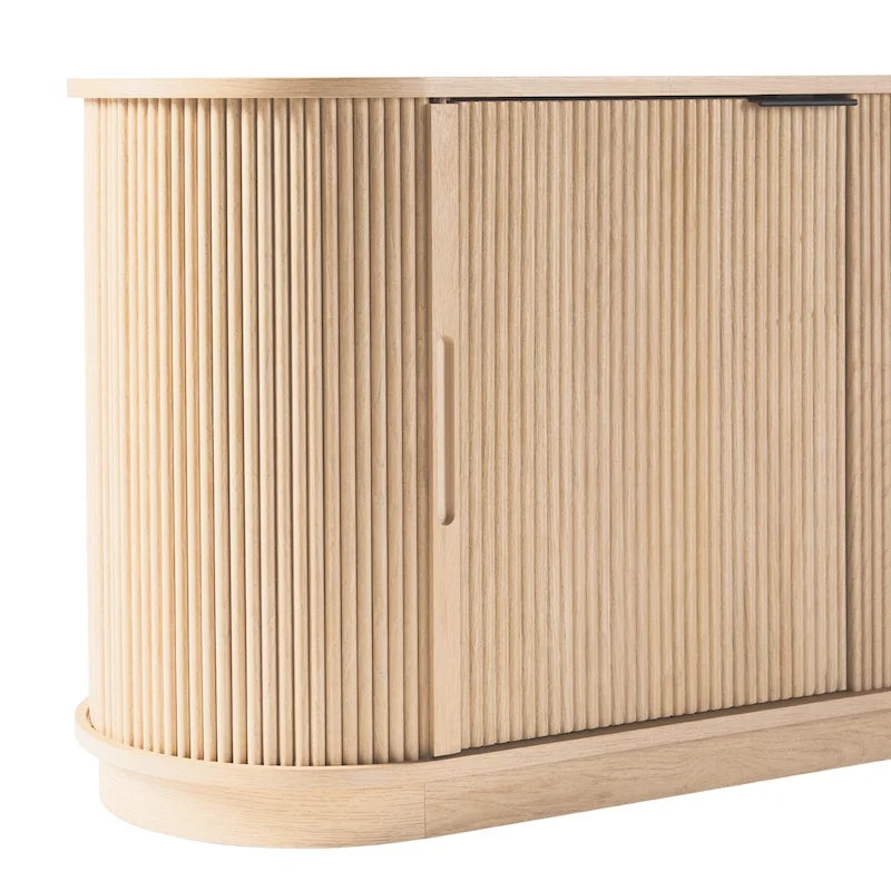 Modern Reeded 70-inch Fireplace TV Stand