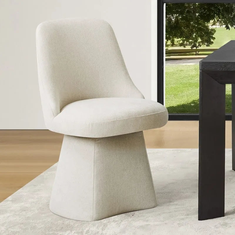 Upholstered Swivel Armless Dining Chair for Kitchen Living Room
