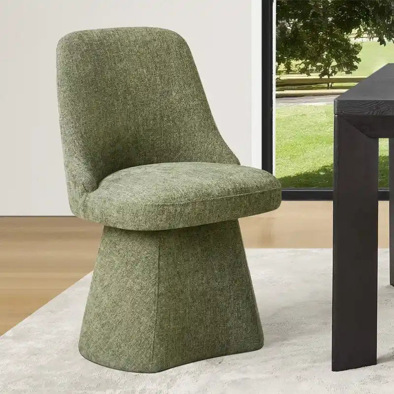 Upholstered Swivel Armless Dining Chair for Kitchen Living Room