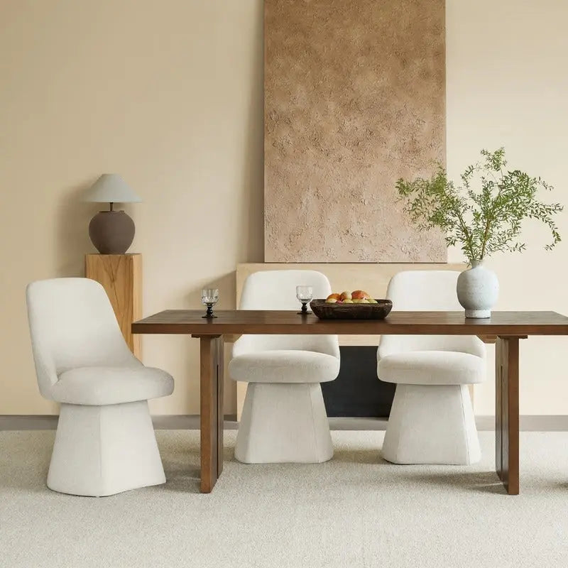 Upholstered Swivel Armless Dining Chair for Kitchen Living Room