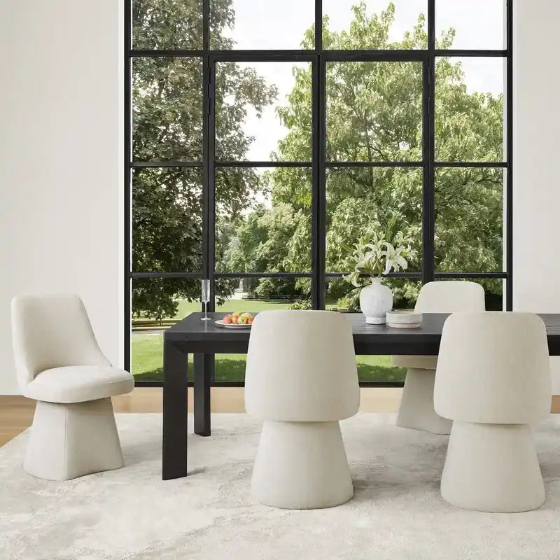 Upholstered Swivel Armless Dining Chair for Kitchen Living Room