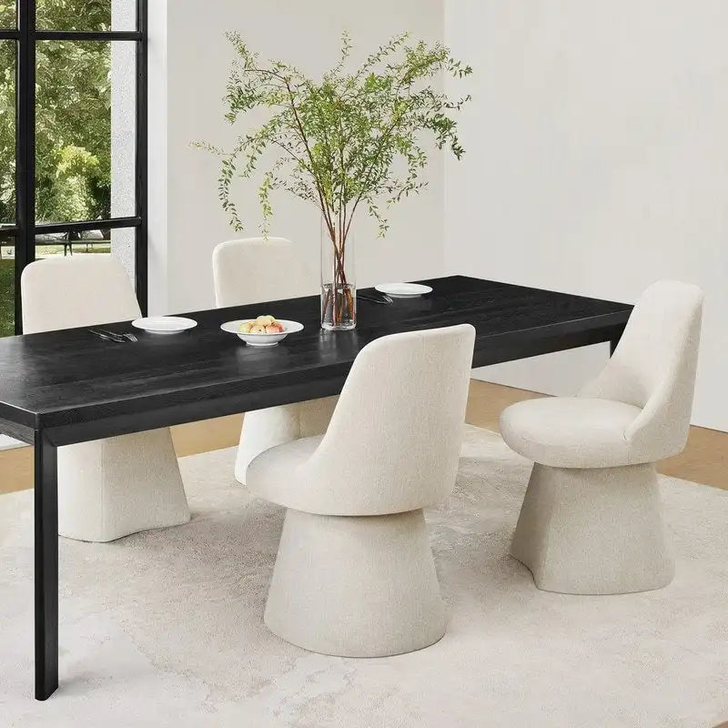 Upholstered Swivel Armless Dining Chair for Kitchen Living Room