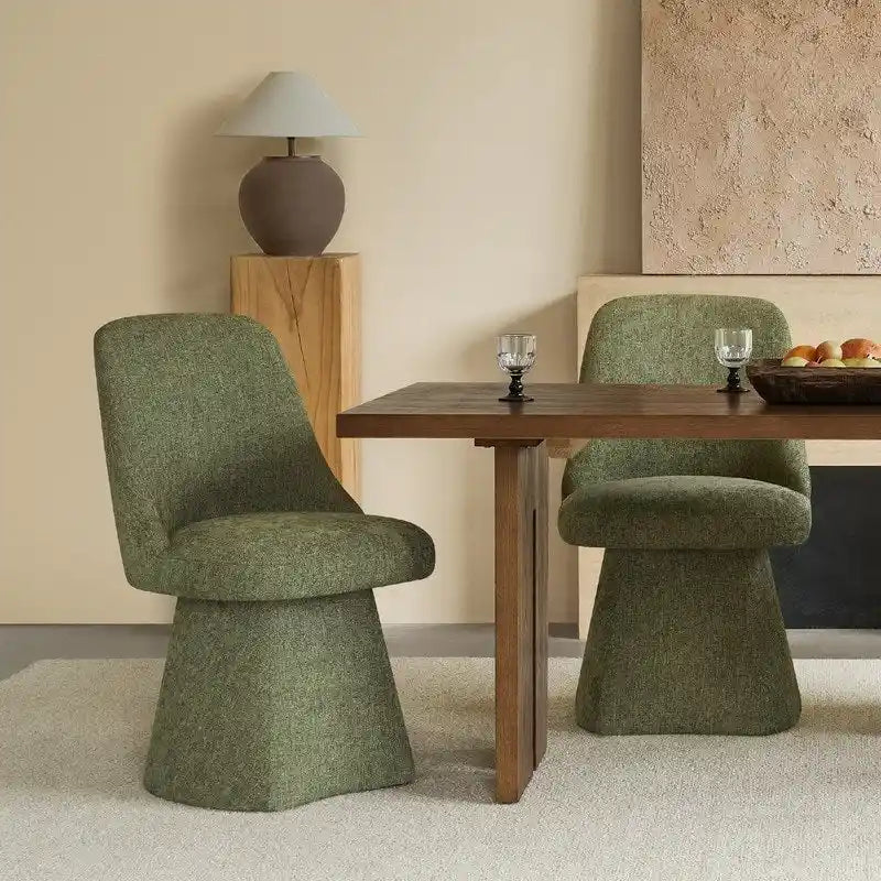 Upholstered Swivel Armless Dining Chair for Kitchen Living Room