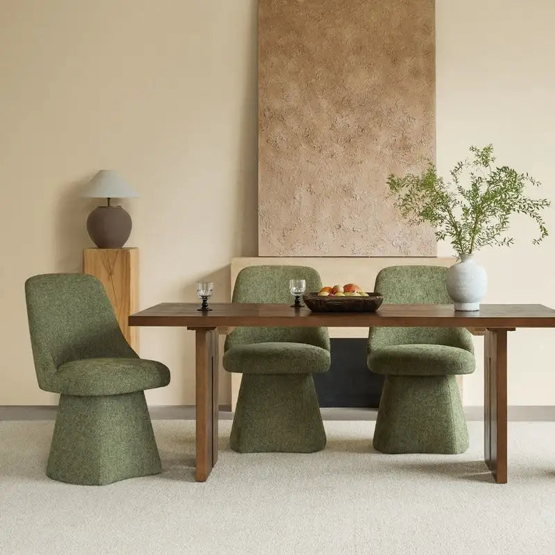 Upholstered Swivel Armless Dining Chair for Kitchen Living Room
