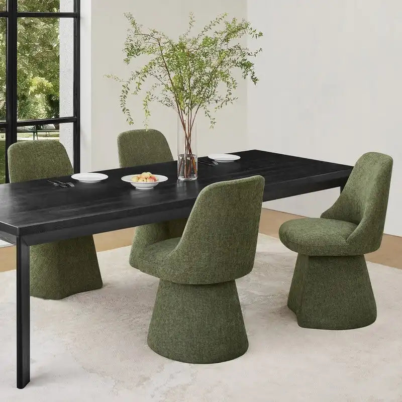 Upholstered Swivel Armless Dining Chair for Kitchen Living Room
