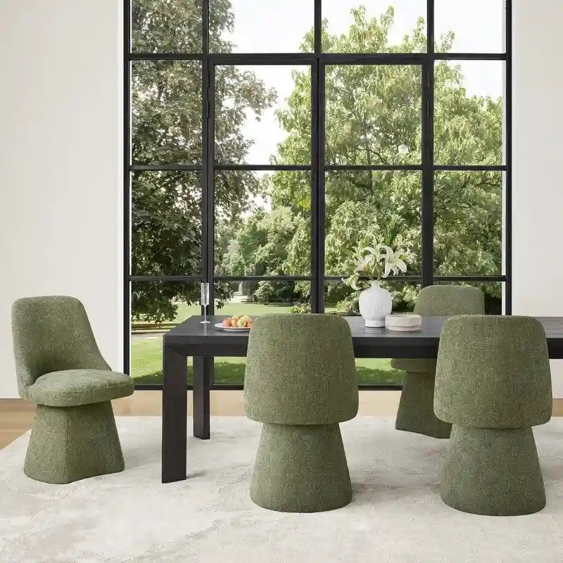 Upholstered Swivel Armless Dining Chair for Kitchen Living Room