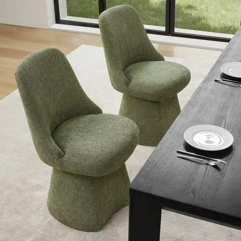 Upholstered Swivel Armless Dining Chair for Kitchen Living Room