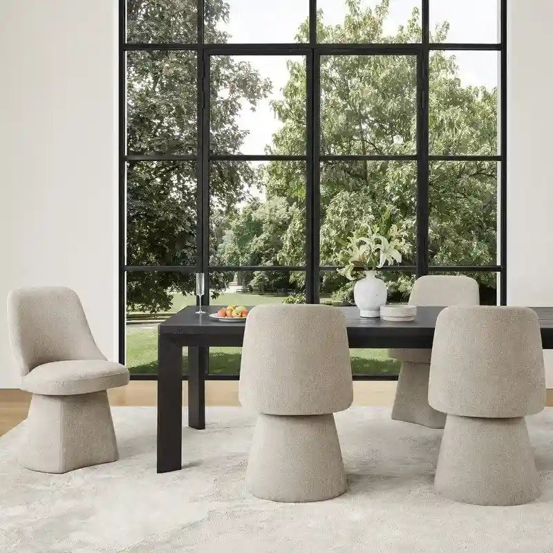 Upholstered Swivel Armless Dining Chair for Kitchen Living Room