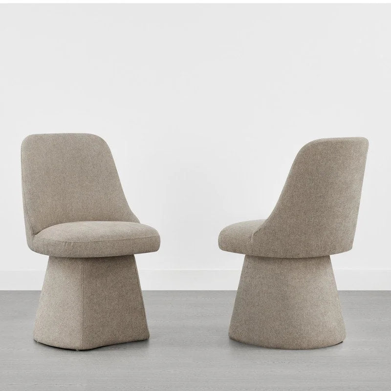 Upholstered Swivel Armless Dining Chair for Kitchen Living Room