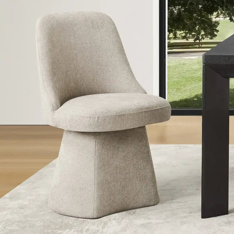 Upholstered Swivel Armless Dining Chair for Kitchen Living Room