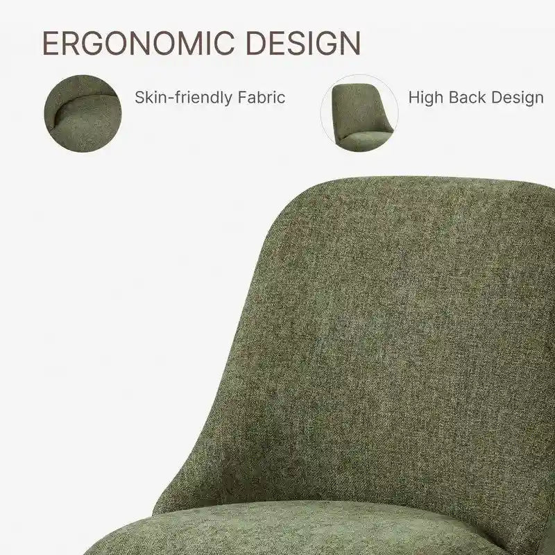 Upholstered Swivel Armless Dining Chair for Kitchen Living Room