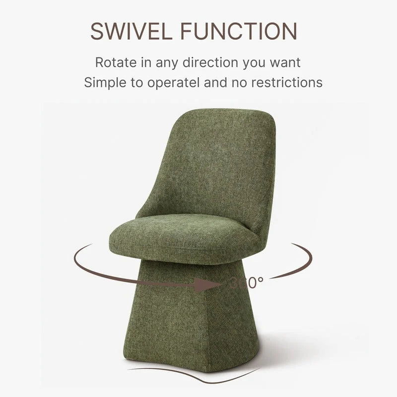 Upholstered Swivel Armless Dining Chair for Kitchen Living Room