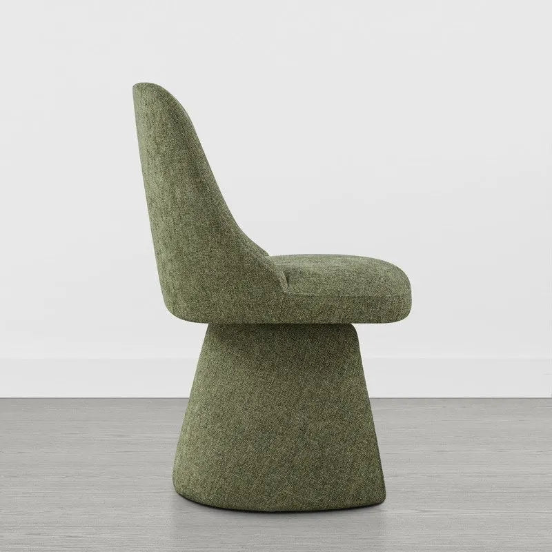 Upholstered Swivel Armless Dining Chair for Kitchen Living Room