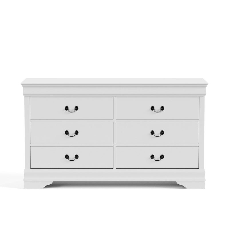 Traditional Solid Wood 6-Drawer Dresser