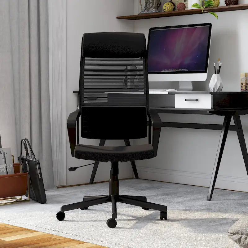 Contemporary Fabric Height Adjustable Ergonomic Swivel Desk Chair