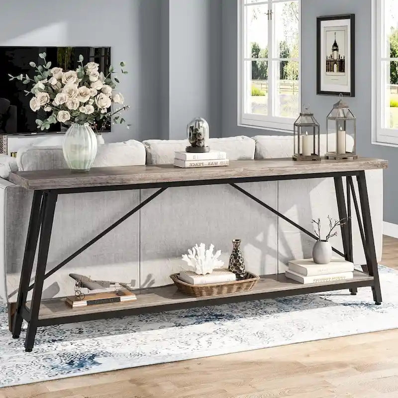 70.9-Inch Extra Long Wood Console Sofa Table for Entryway