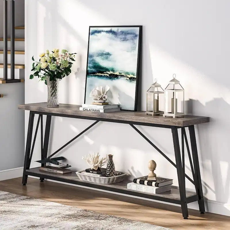 70.9-Inch Extra Long Wood Console Sofa Table for Entryway