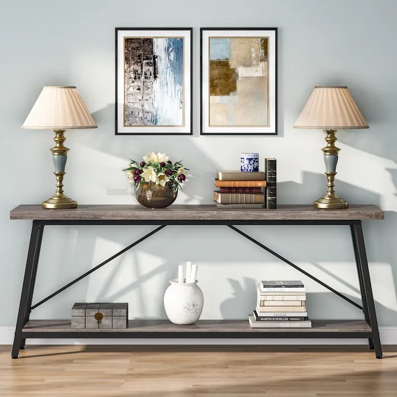 70.9-Inch Extra Long Wood Console Sofa Table for Entryway