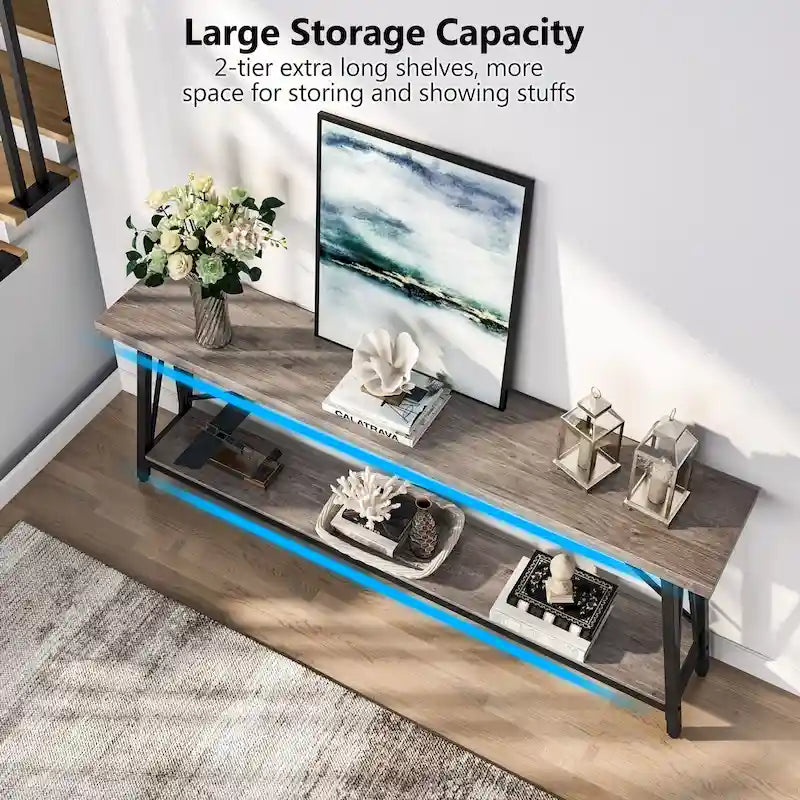 70.9-Inch Extra Long Wood Console Sofa Table for Entryway