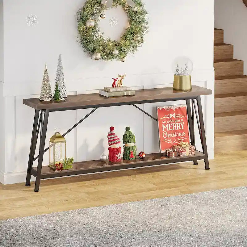 70.9-Inch Extra Long Wood Console Sofa Table for Entryway