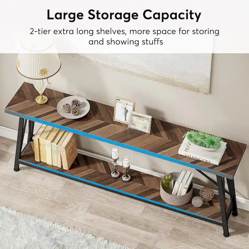 70.9-Inch Extra Long Wood Console Sofa Table for Entryway