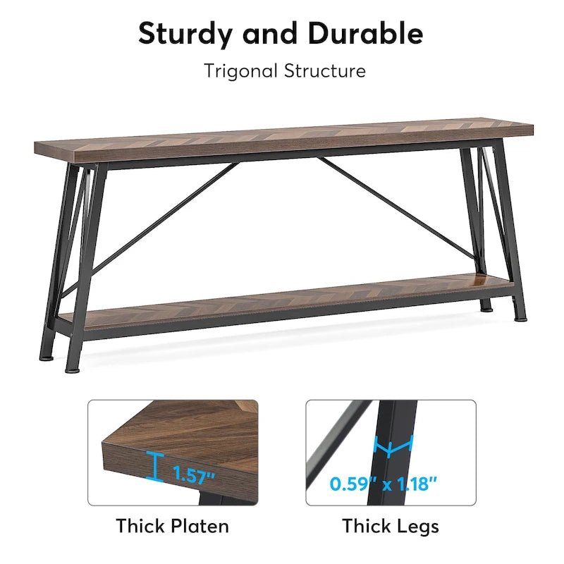 70.9-Inch Extra Long Wood Console Sofa Table for Entryway