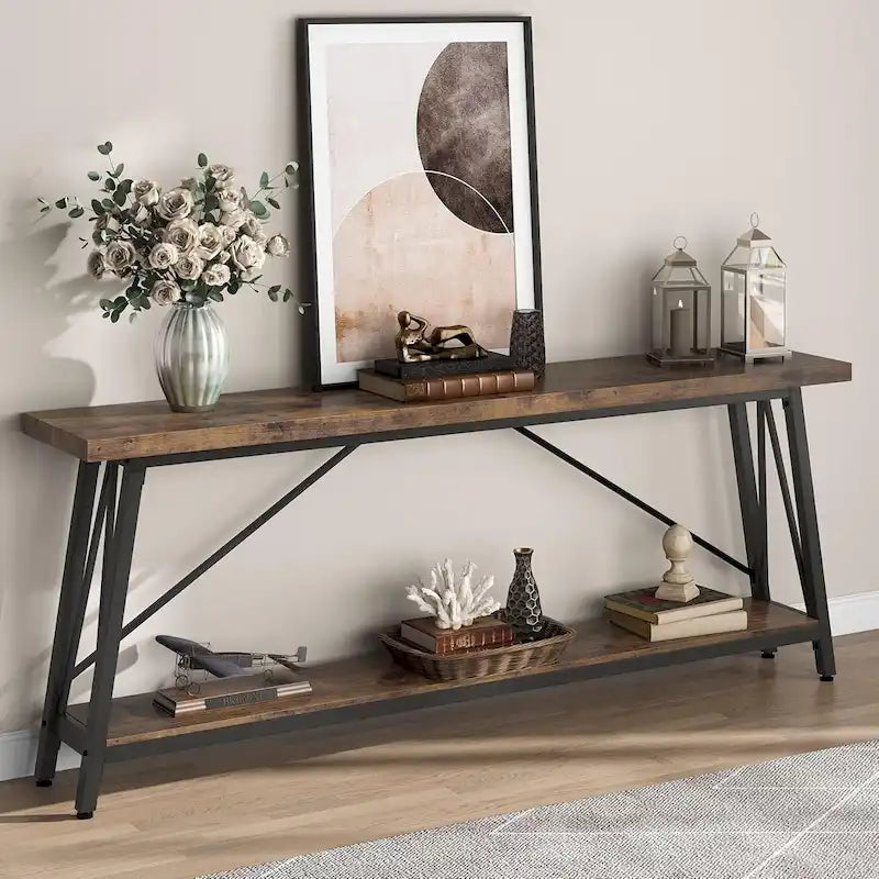 70.9-Inch Extra Long Wood Console Sofa Table for Entryway