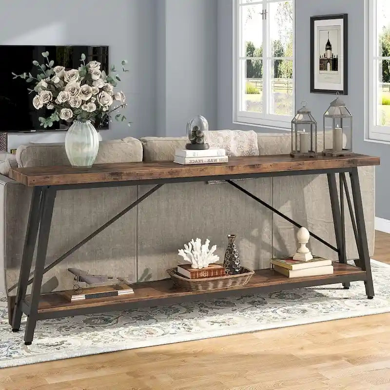 70.9-Inch Extra Long Wood Console Sofa Table for Entryway