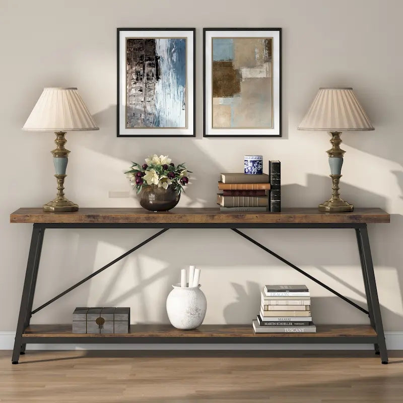 70.9-Inch Extra Long Wood Console Sofa Table for Entryway