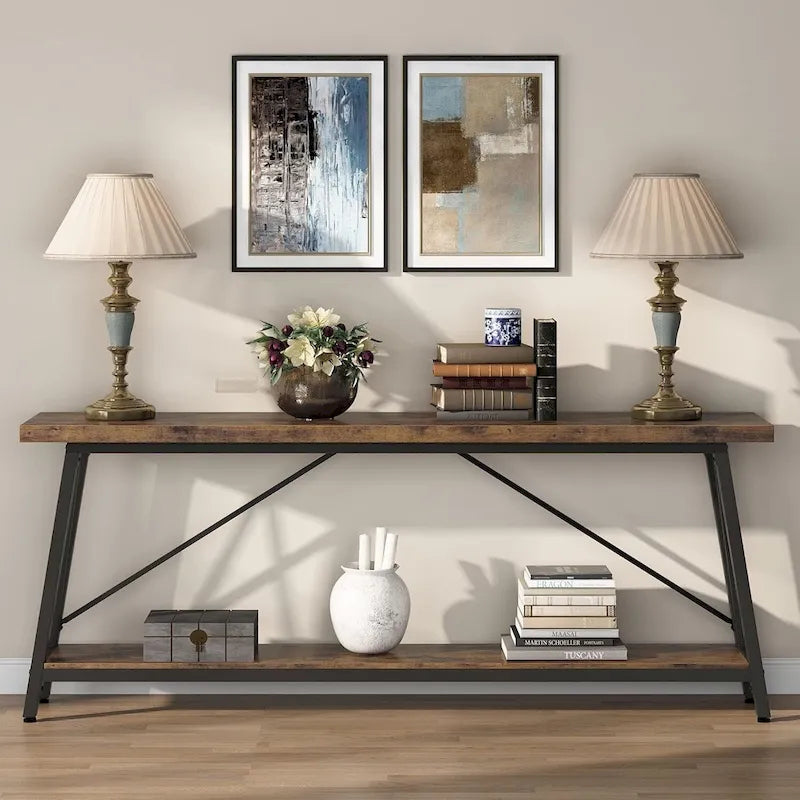 70.9-Inch Extra Long Wood Console Sofa Table for Entryway