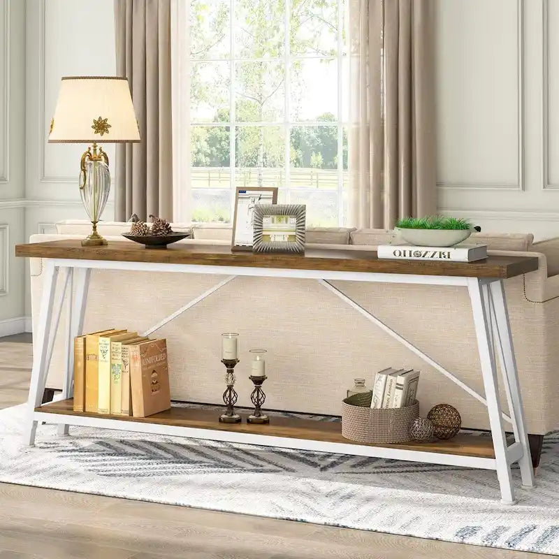 70.9-Inch Extra Long Wood Console Sofa Table for Entryway
