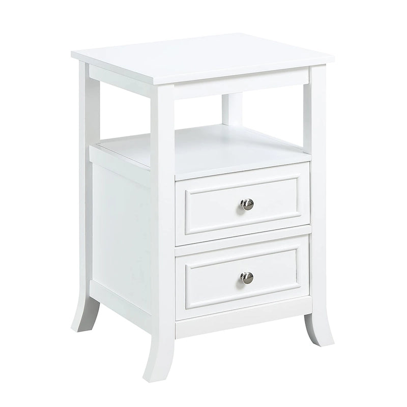 2 Drawer End Table with Shelf
