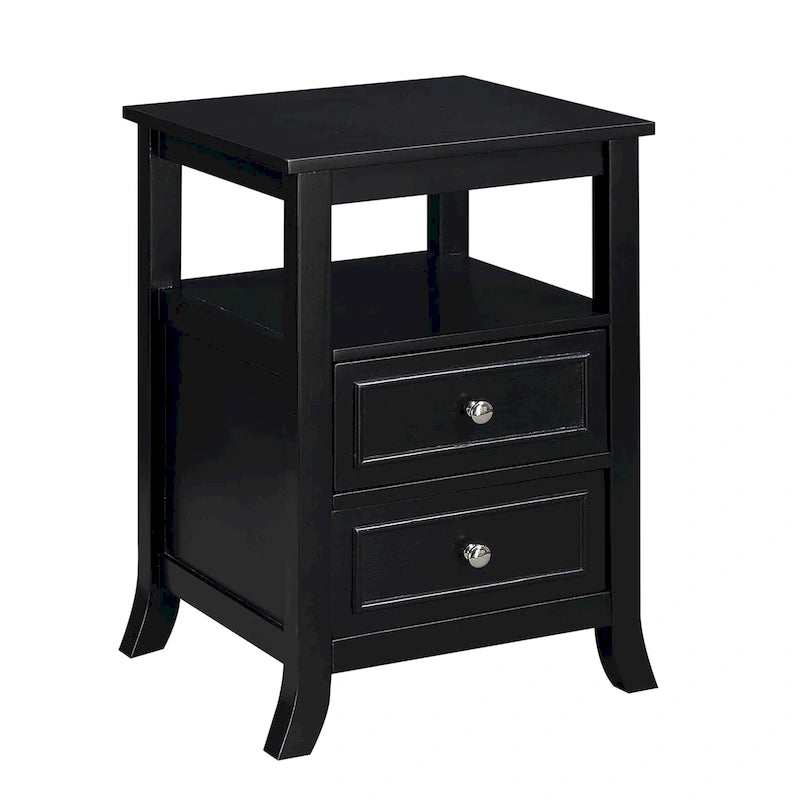 2 Drawer End Table with Shelf
