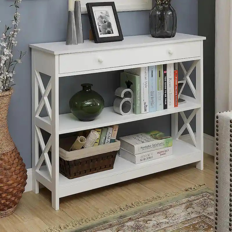Oxford 1 Drawer Console Table with Shelves