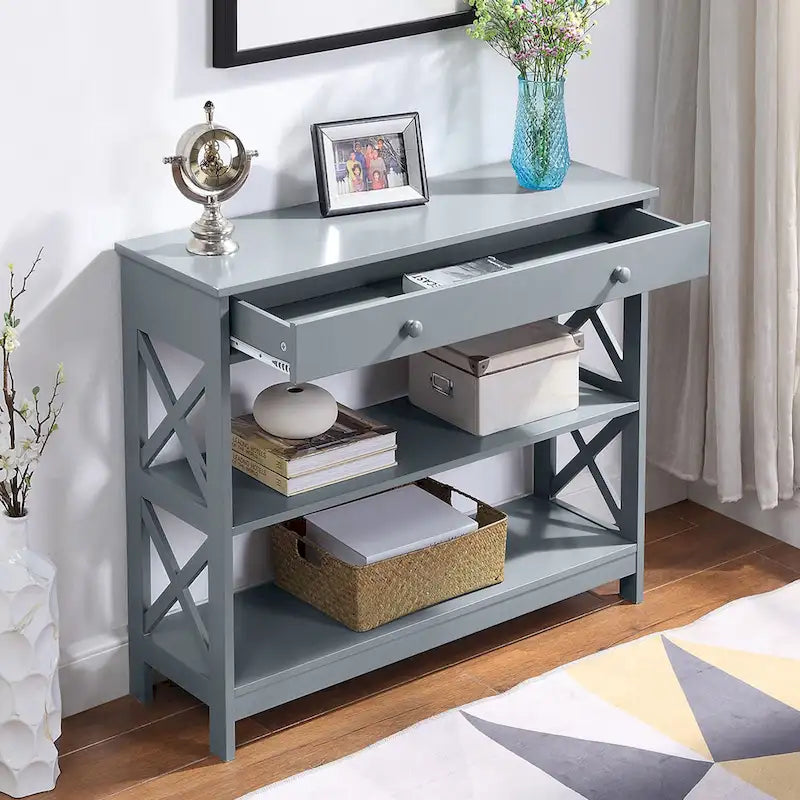 Oxford 1 Drawer Console Table with Shelves