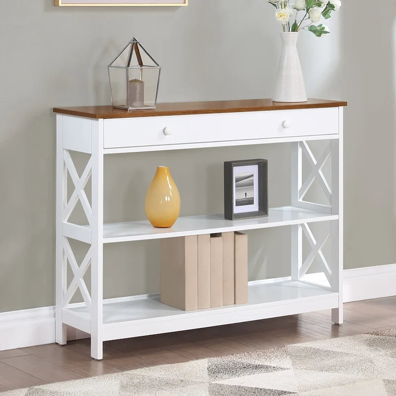Oxford 1 Drawer Console Table with Shelves