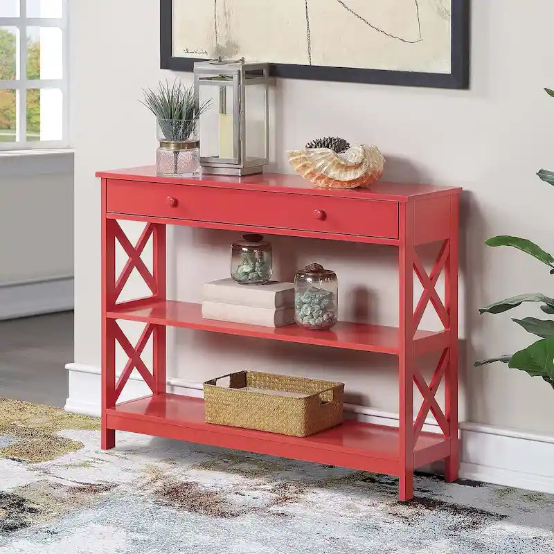 Oxford 1 Drawer Console Table with Shelves