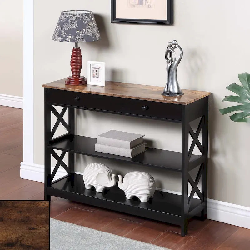 Oxford 1 Drawer Console Table with Shelves