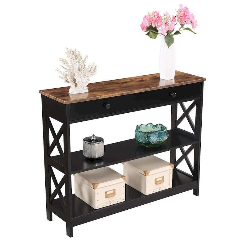 Oxford 1 Drawer Console Table with Shelves