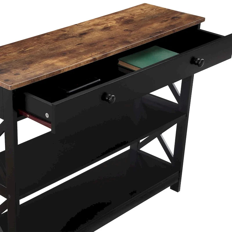 Oxford 1 Drawer Console Table with Shelves