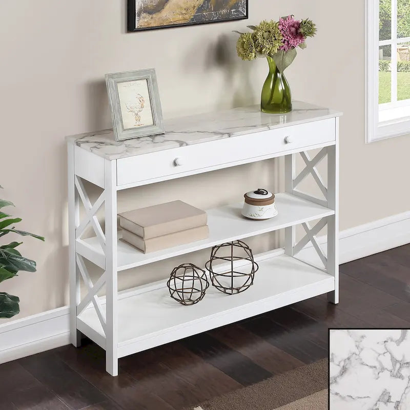Oxford 1 Drawer Console Table with Shelves