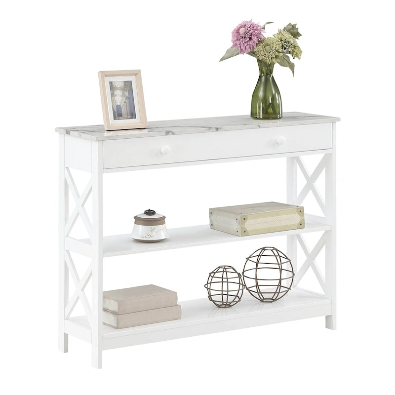 Oxford 1 Drawer Console Table with Shelves