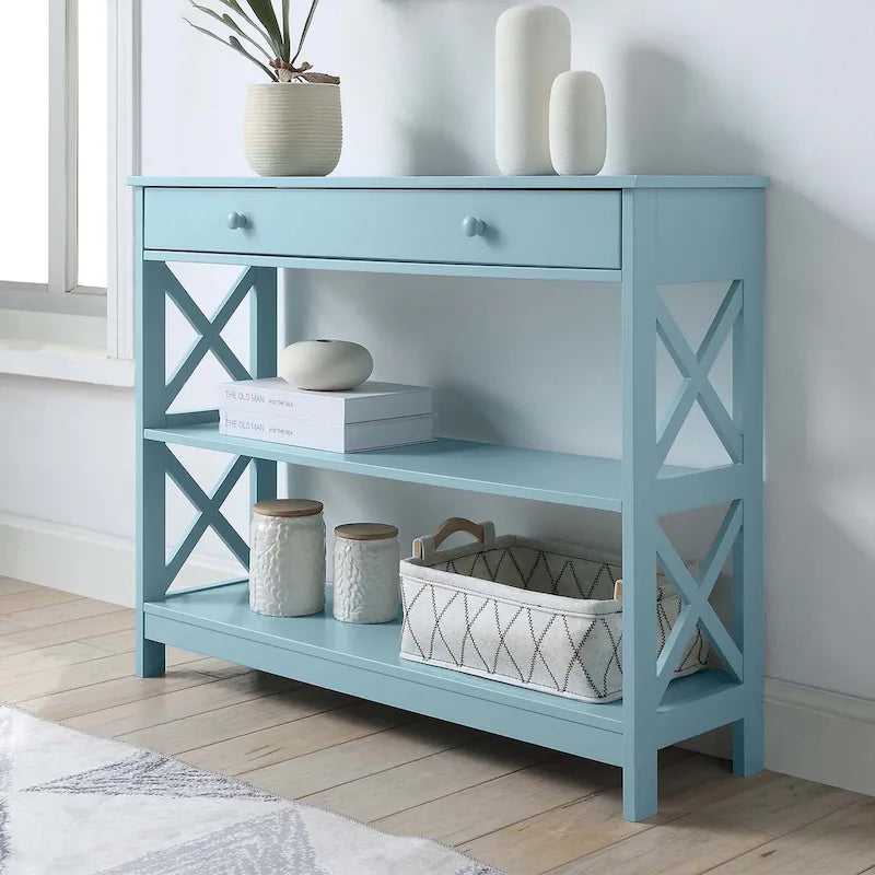 Oxford 1 Drawer Console Table with Shelves