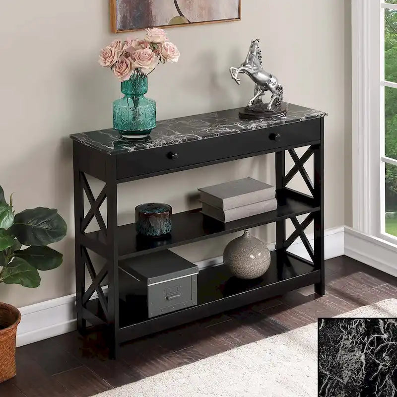 Oxford 1 Drawer Console Table with Shelves