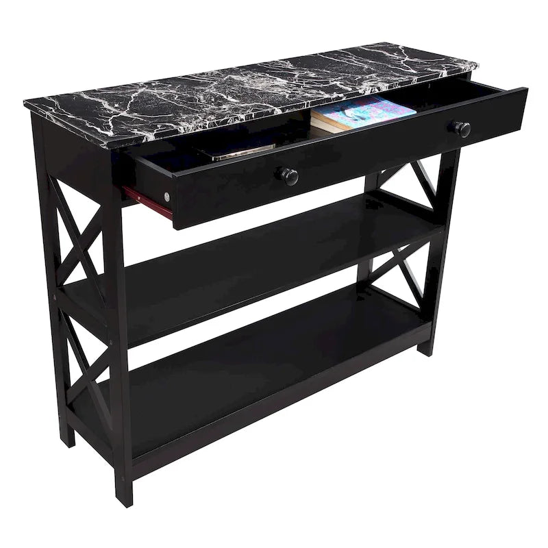Oxford 1 Drawer Console Table with Shelves