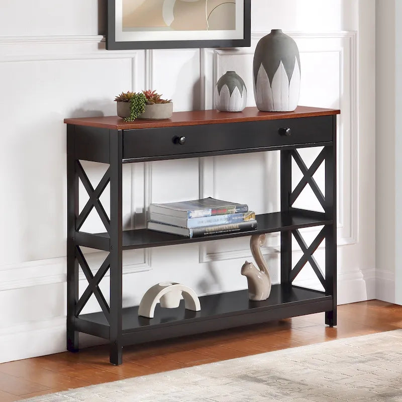 Oxford 1 Drawer Console Table with Shelves