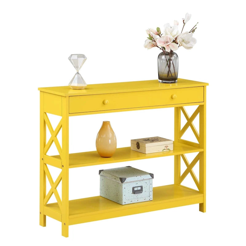 Oxford 1 Drawer Console Table with Shelves