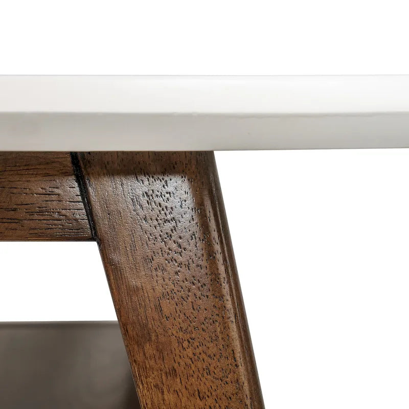 Mid-Century Two-Tone Coffee Table with Storage Shelf